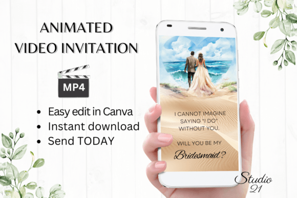 Beach Bridesmaid Proposal W3803M: Your Guide to Effortless Digital Invitations