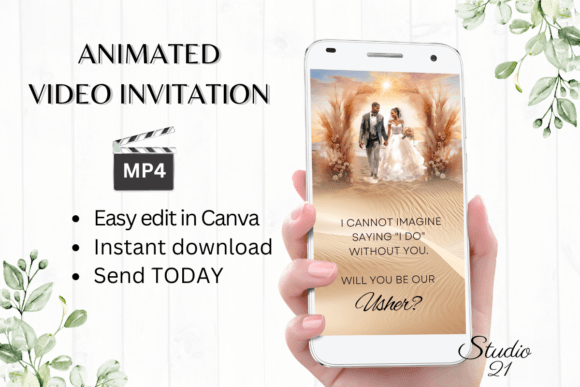Beach Wedding Usher Proposal W3808U: A Digital Invitation Guide