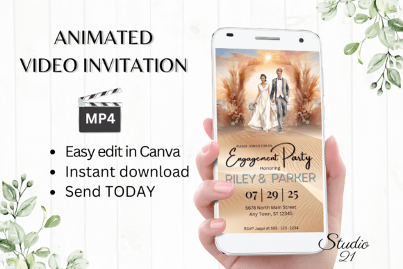 Celebrate Your Engagement with the Beach Engagement Party Invite W1809