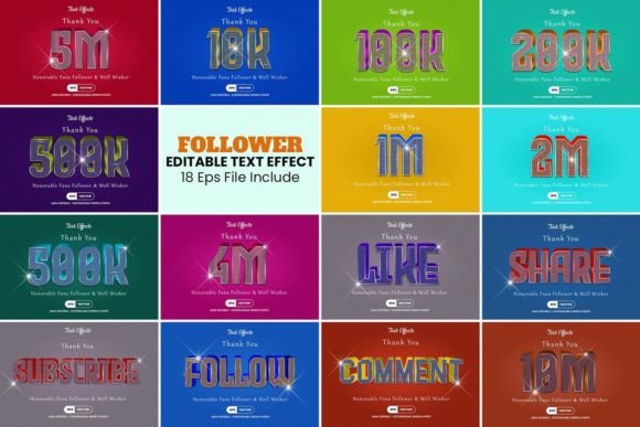 Editable Follower Text Effect: Instant 2024 Style