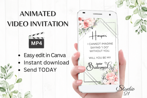 Exploring Pink Roses Junior Bridesmaid W3274JM: A Digital Invitation Suite