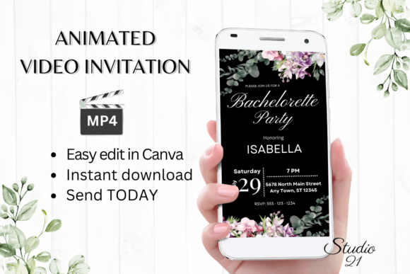 Orchids Bachelorette Party Evite W6453: Elevate Your Celebration