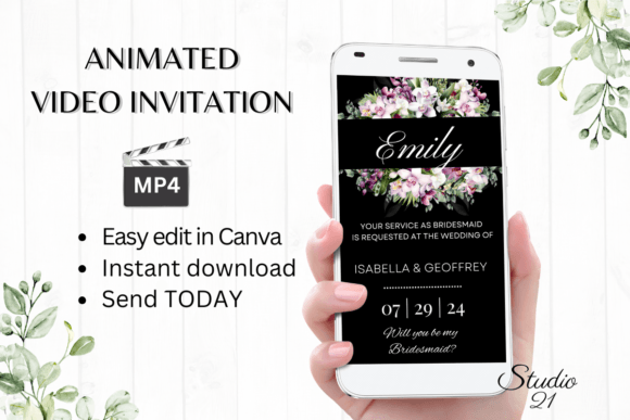 Orchids Bridesmaid Proposal W3457M: A Floral Script for Elegant Invitations