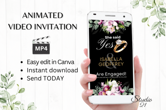 Orchids Engagement Announcement W1459B: A Digital Designer's Dream