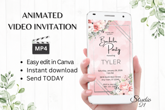 Pink Roses Bachelor Party Invite W5275: A Designer's Take