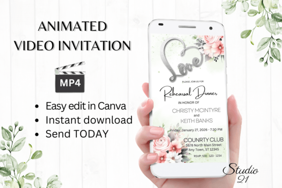 Pink Roses Rehearsal Dinner Invite W7270: A Digital Template for a Stress-Free Celebration