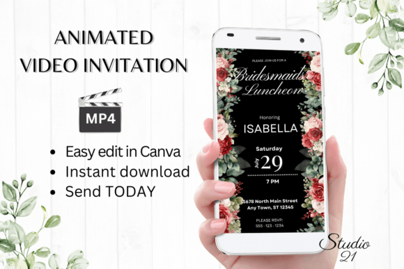 Red Roses Bridesmaid Luncheon W4445BL: A Floral Serif with Character