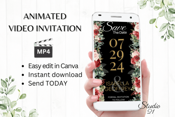 Red Roses Save the Date Invite W2245: A Designer's Guide