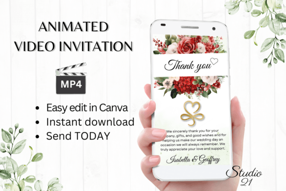 Red Roses Wedding Thank You W9446TU: A Font for Lasting Impressions