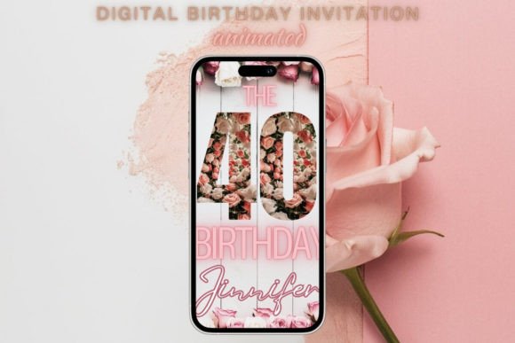 Stunning Digital Animated 40th Birthday Invitations
